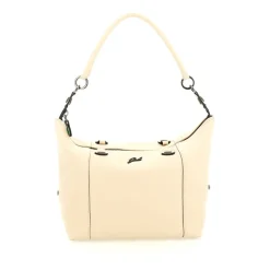 Borsa Donna a Mano con Tracolla GABS G3 PLUS Medium in Pelle Martellata Beige Ecru