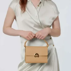 Borsa Donna a Mano con Tracolla COCCINELLE in Pelle linea Binxie Small colore Fresh Beige