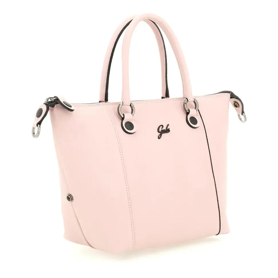 Borsa Donna a Mano con Tracolla GABS G3 PLUS Medium in Pelle Martellata Rosa Camelia