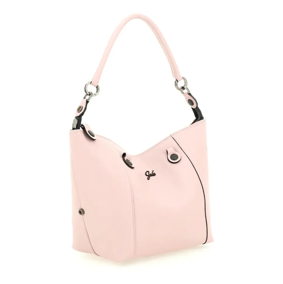 Borsa Donna a Mano con Tracolla GABS G3 PLUS Medium in Pelle Martellata Rosa Camelia