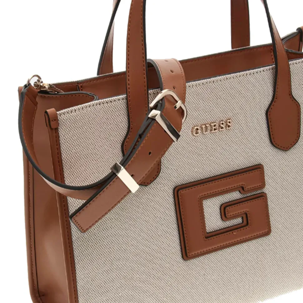 Borsa Donna a Mano GUESS Linea G - Status colore Natural - Cognac