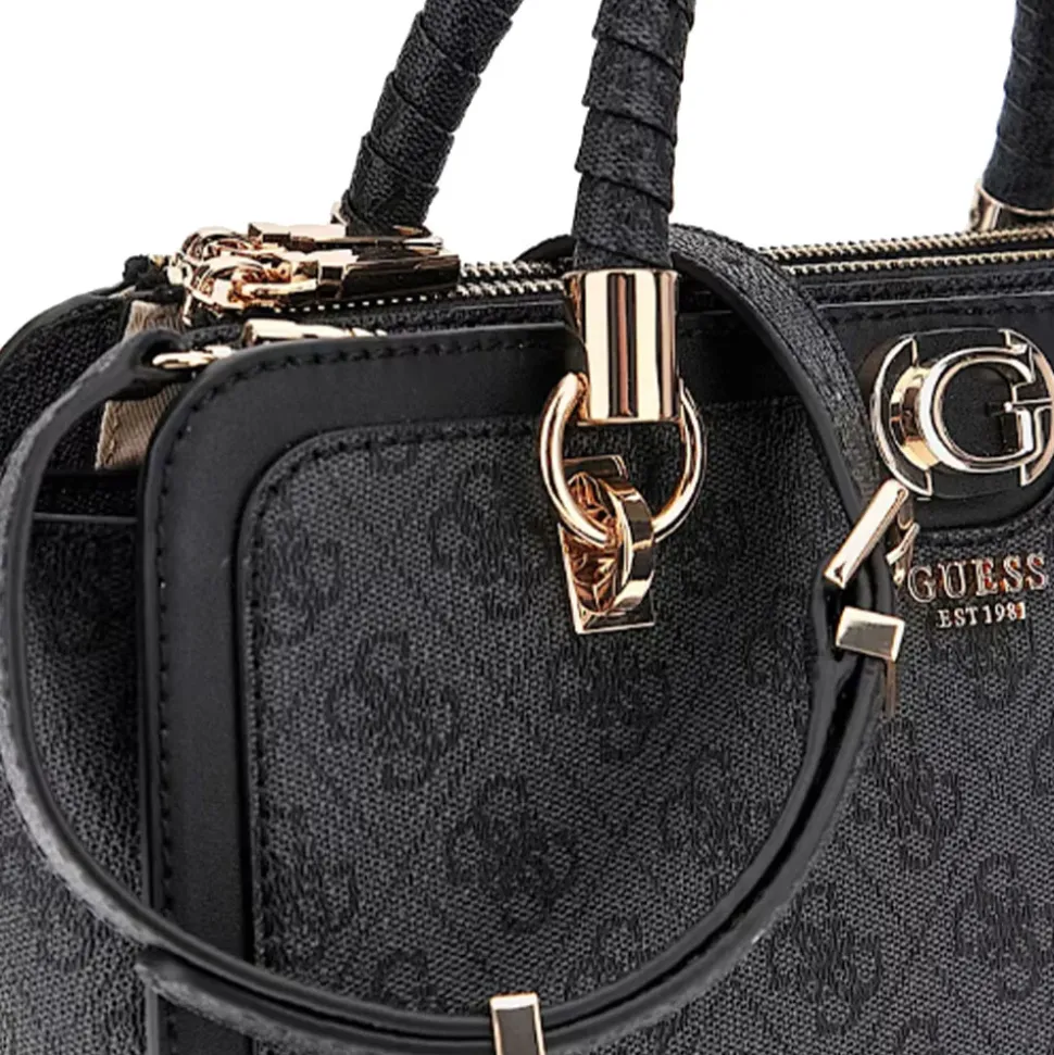 Borsa Donna a Mano GUESS Linea Orlina colore Coal Logo Misura Grande