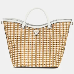 Borsa Donna a Mano GUESS Linea Atalia colore Natural - White
