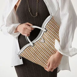 Borsa Donna a Mano GUESS Linea Atalia colore Natural - White