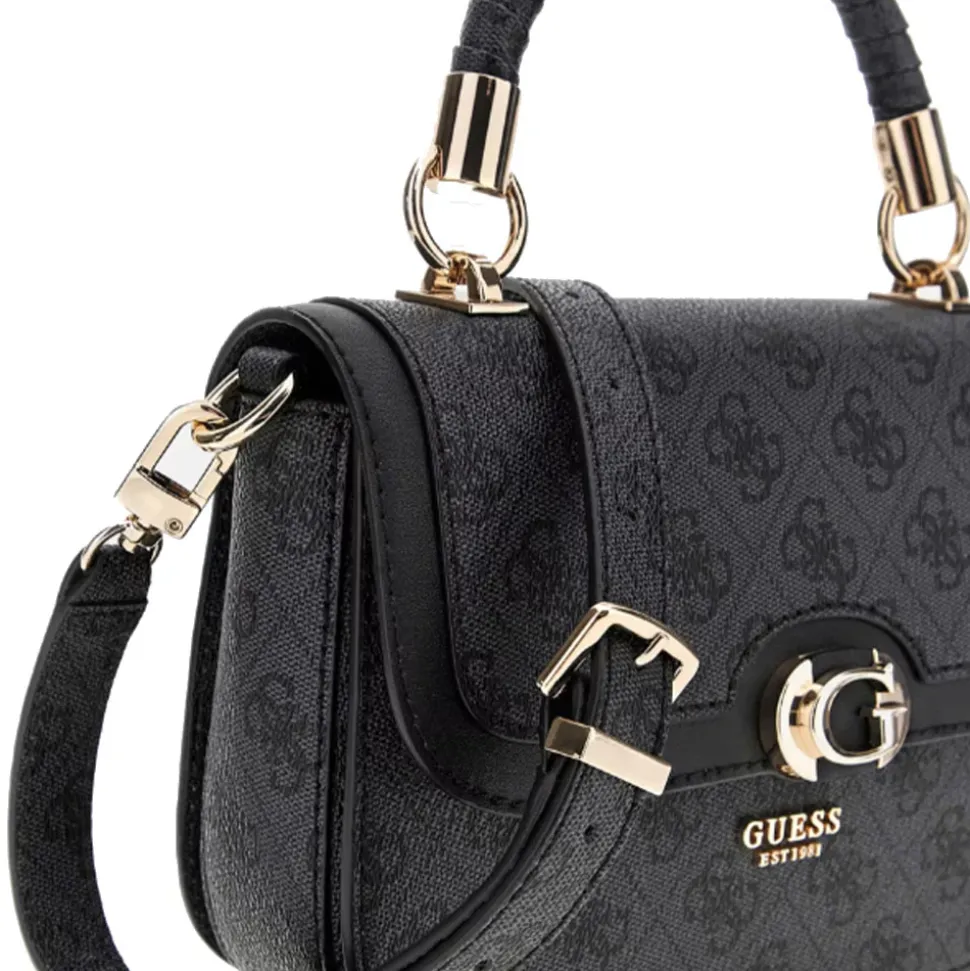 Borsa Donna a Mano GUESS Linea Orlina colore Coal Logo Misura Piccola
