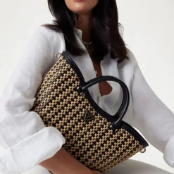 Borsa Donna a Mano GUESS Linea Atalia colore Natural - Black