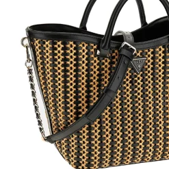 Borsa Donna a Mano GUESS Linea Atalia colore Natural - Black