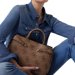 Borsa Donna a Mano GUESS Linea Lorelei colore Latte Logo