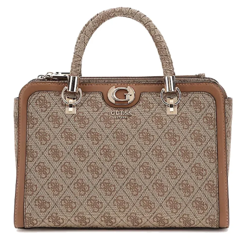 Borsa Donna a Mano GUESS Linea Orlina colore Latte Logo - Brown Misura Grande