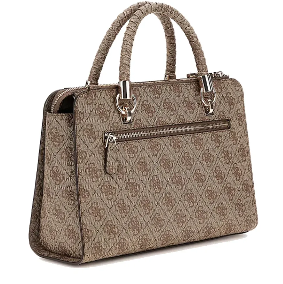 Borsa Donna a Mano GUESS Linea Orlina colore Latte Logo - Brown Misura Grande