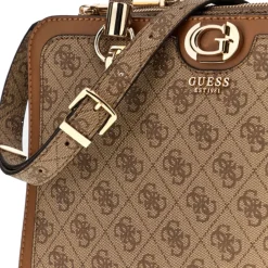 Borsa Donna a Mano GUESS Linea Orlina colore Latte Logo - Brown Misura Grande