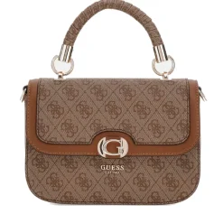Borsa Donna a Mano GUESS Linea Orlina colore Latte Logo - Brown Misura Piccola