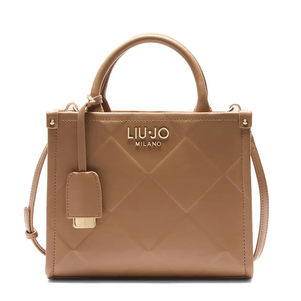 Borsa Donna a Mano LIU JO Better con Motivo a Rombi color Cammello