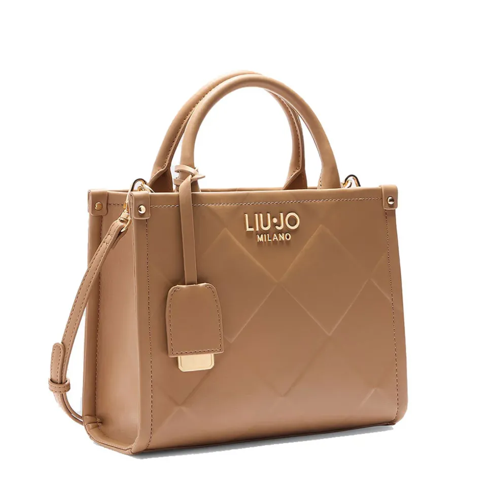 Borsa Donna a Mano LIU JO Better con Motivo a Rombi color Cammello