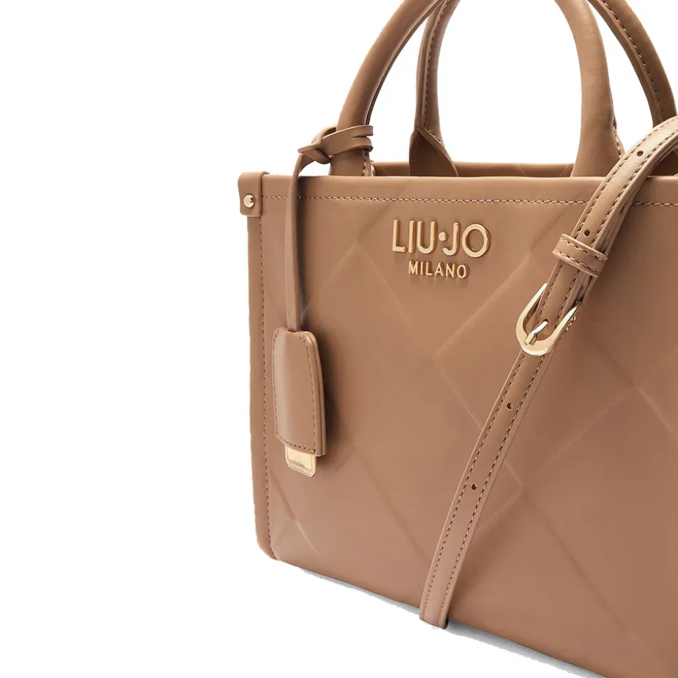 Borsa Donna a Mano LIU JO Better con Motivo a Rombi color Cammello