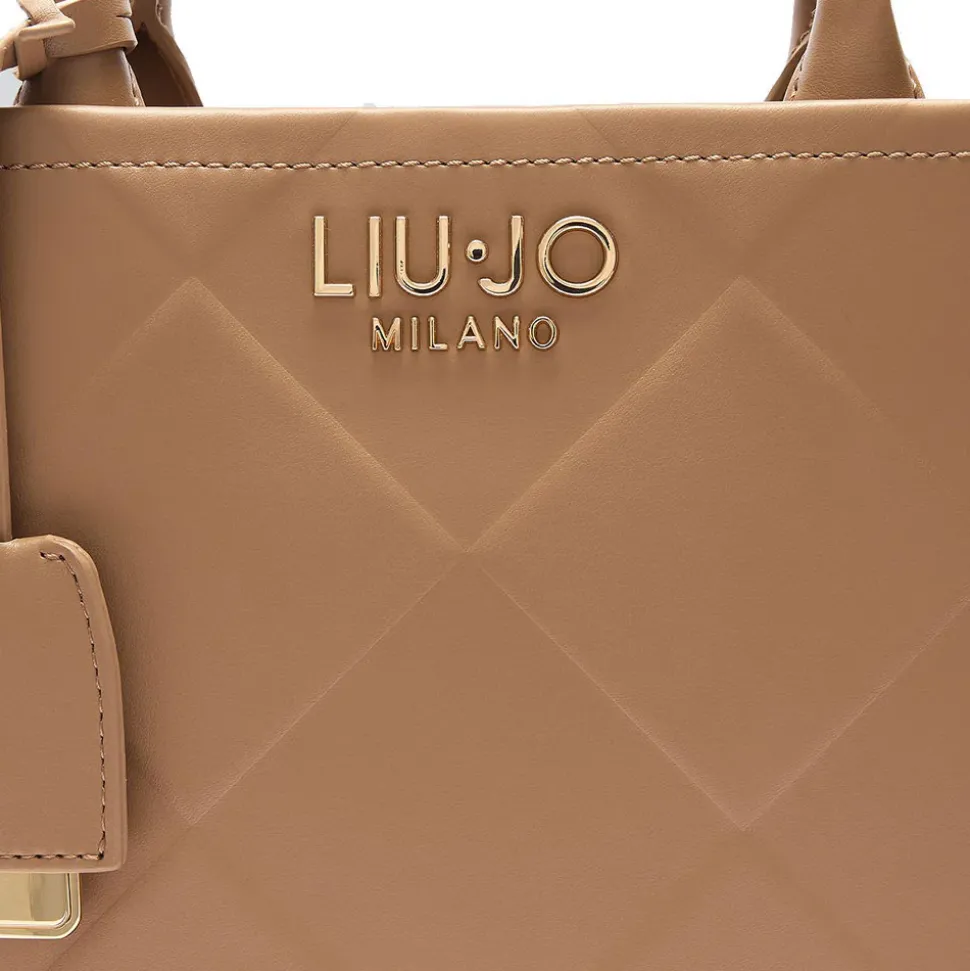 Borsa Donna a Mano LIU JO Better con Motivo a Rombi color Cammello