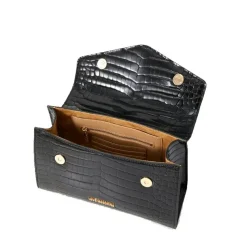 Borsa Donna a Mano LOVE MOSCHINO linea Chain Detail stampa Cocco Nero