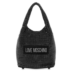 Borsa Donna a Mano Mini LOVE MOSCHINO linea Bling Bling Nera con Strass