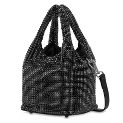 Borsa Donna a Mano Mini LOVE MOSCHINO linea Bling Bling Nera con Strass