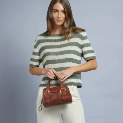 Borsa Donna a Mano THE BRIDGE linea Elena in Pelle Verde Cipresso