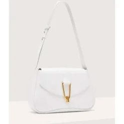 Borsa Donna a Spalla COCCINELLE in Pelle linea Himma colore Brillant White