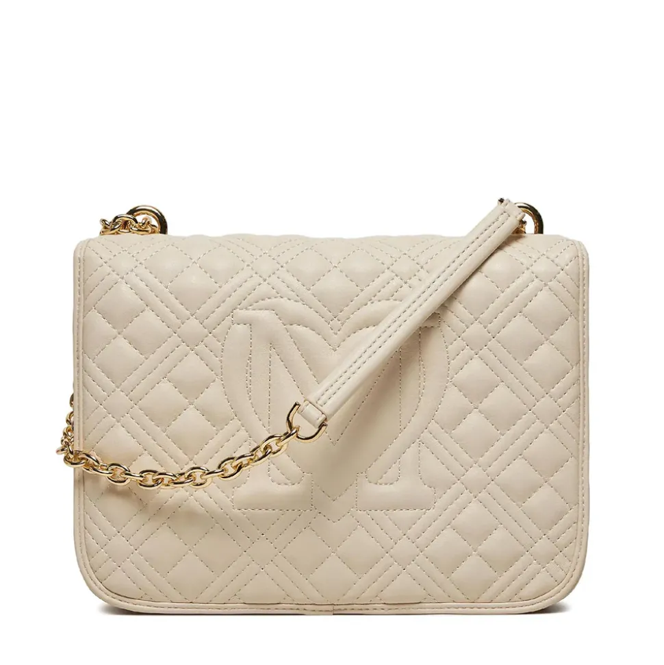 Borsa Donna a Spalla con Tracolla LOVE MOSCHINO linea Quilted colore Avorio