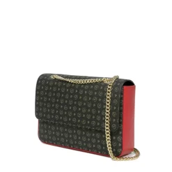 Borsa Donna a Spalla e Tracolla POLLINI Linea Heritage Logo Classic Nero e Lacca