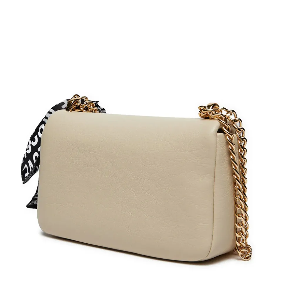 Borsa Donna a Spalla e Tracolla LOVE MOSCHINO Avorio con Foulard Logato