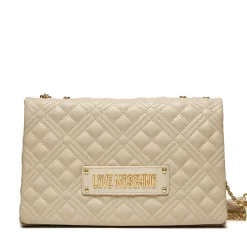 Borsa Donna a Spalla e Tracolla LOVE MOSCHINO linea Lettering Logo Avorio