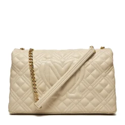 Borsa Donna a Spalla e Tracolla LOVE MOSCHINO linea Lettering Logo Avorio