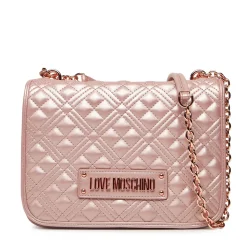 Borsa Donna a Spalla e Tracolla LOVE MOSCHINO linea Quilted Metallic Cipria