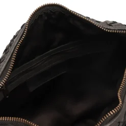Borsa Donna a Spalla e Tracolla GIANNI CONTI in Pelle Intrecciata Nera