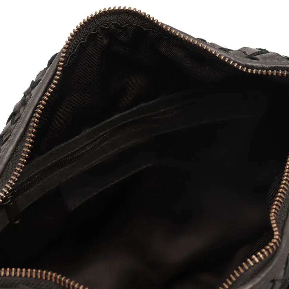 Borsa Donna a Spalla e Tracolla GIANNI CONTI in Pelle Intrecciata Nera