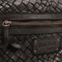 Borsa Donna a Spalla e Tracolla GIANNI CONTI in Pelle Intrecciata Nera