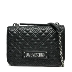 Borsa Donna a Spalla e Tracolla LOVE MOSCHINO linea Quilted Nero e Nikel