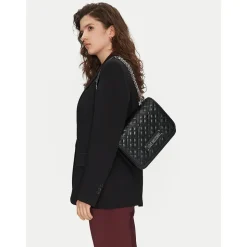 Borsa Donna a Spalla e Tracolla LOVE MOSCHINO linea Quilted Nero e Nikel