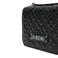 Borsa Donna a Spalla e Tracolla LOVE MOSCHINO linea Quilted Nero e Nikel