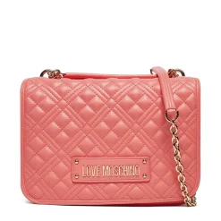 Borsa Donna a Spalla e Tracolla LOVE MOSCHINO linea Quilted color Corallo