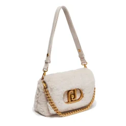Borsa Donna a Spalla e Tracolla LIU JO linea La Puffy in Eco-Fur Soft Cream