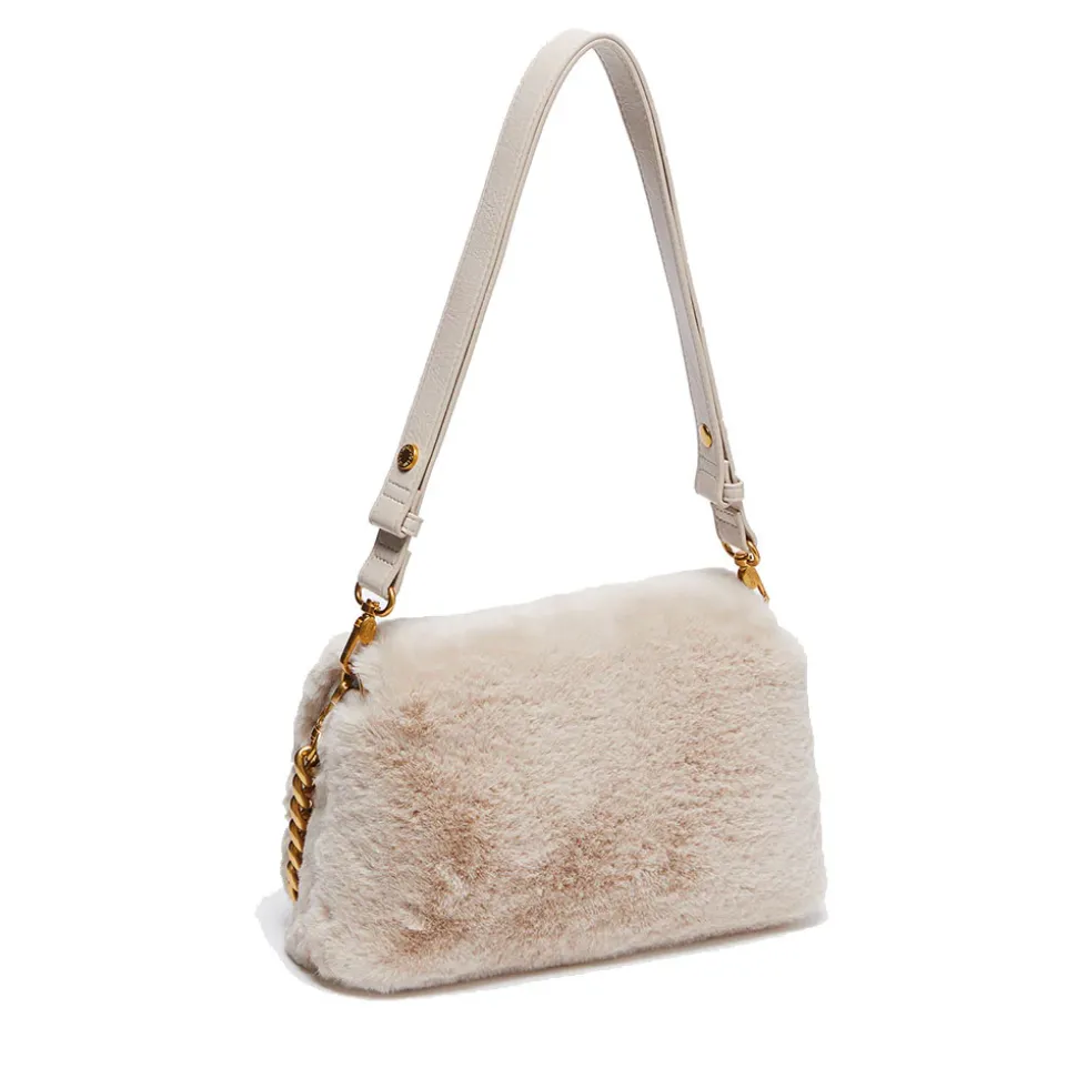 Borsa Donna a Spalla e Tracolla LIU JO linea La Puffy in Eco-Fur Soft Cream