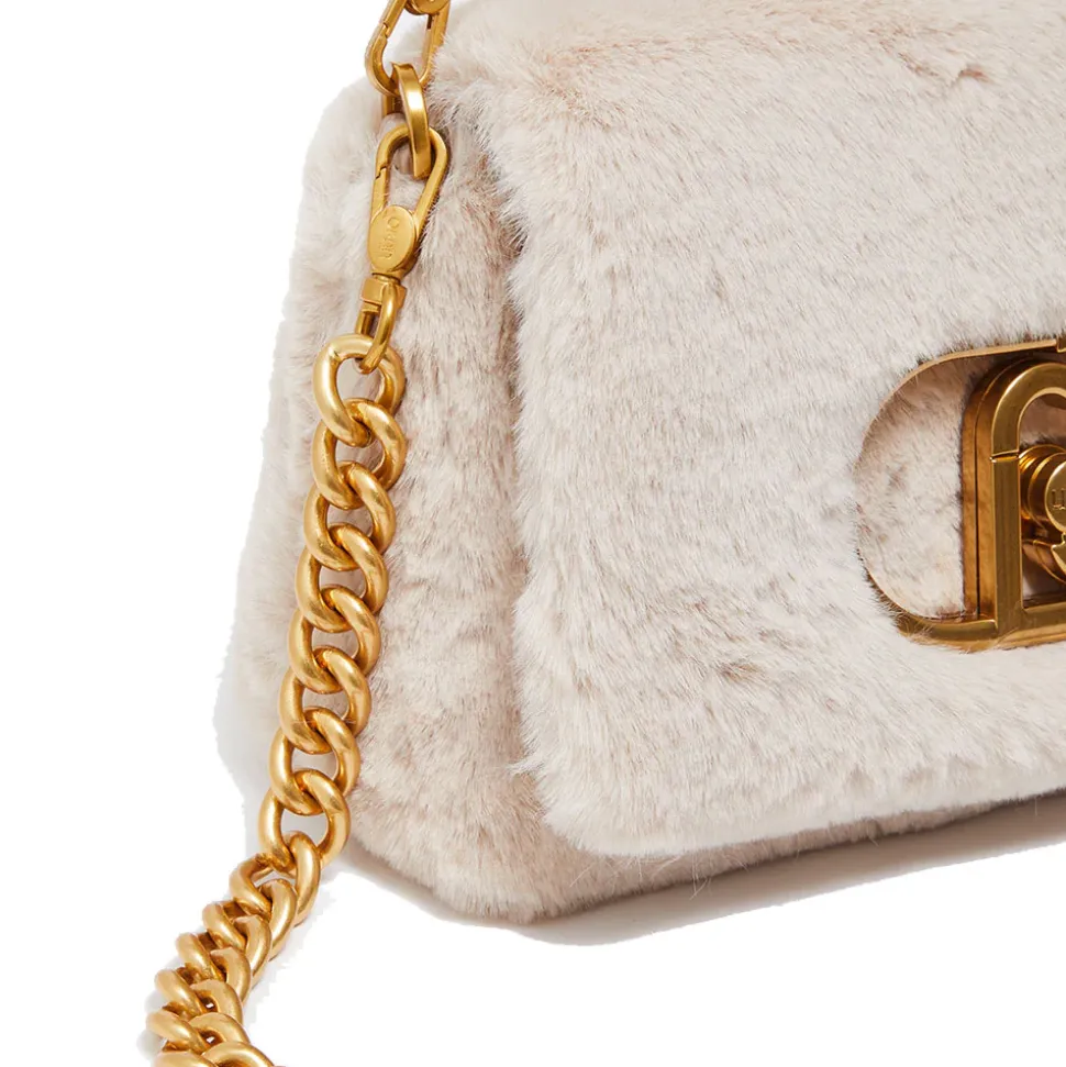 Borsa Donna a Spalla e Tracolla LIU JO linea La Puffy in Eco-Fur Soft Cream