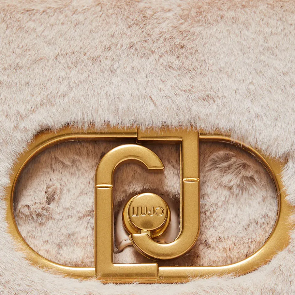 Borsa Donna a Spalla e Tracolla LIU JO linea La Puffy in Eco-Fur Soft Cream