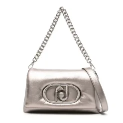 Borsa Donna a Spalla e Tracolla LIU JO linea La Puffy Imbottita Metallizzata color Mocha