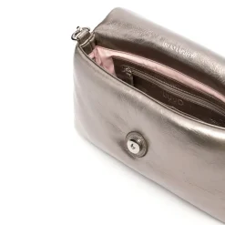 Borsa Donna a Spalla e Tracolla LIU JO linea La Puffy Imbottita Metallizzata color Mocha