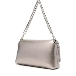 Borsa Donna a Spalla e Tracolla LIU JO linea La Puffy Imbottita Metallizzata color Mocha