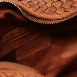 Borsa Donna a Spalla e Tracolla GIANNI CONTI in Pelle Intrecciata color Tan