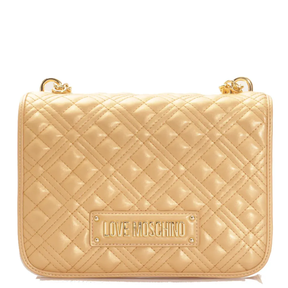 Borsa Donna a Spalla e Tracolla LOVE MOSCHINO linea Quilted Oro Laminato