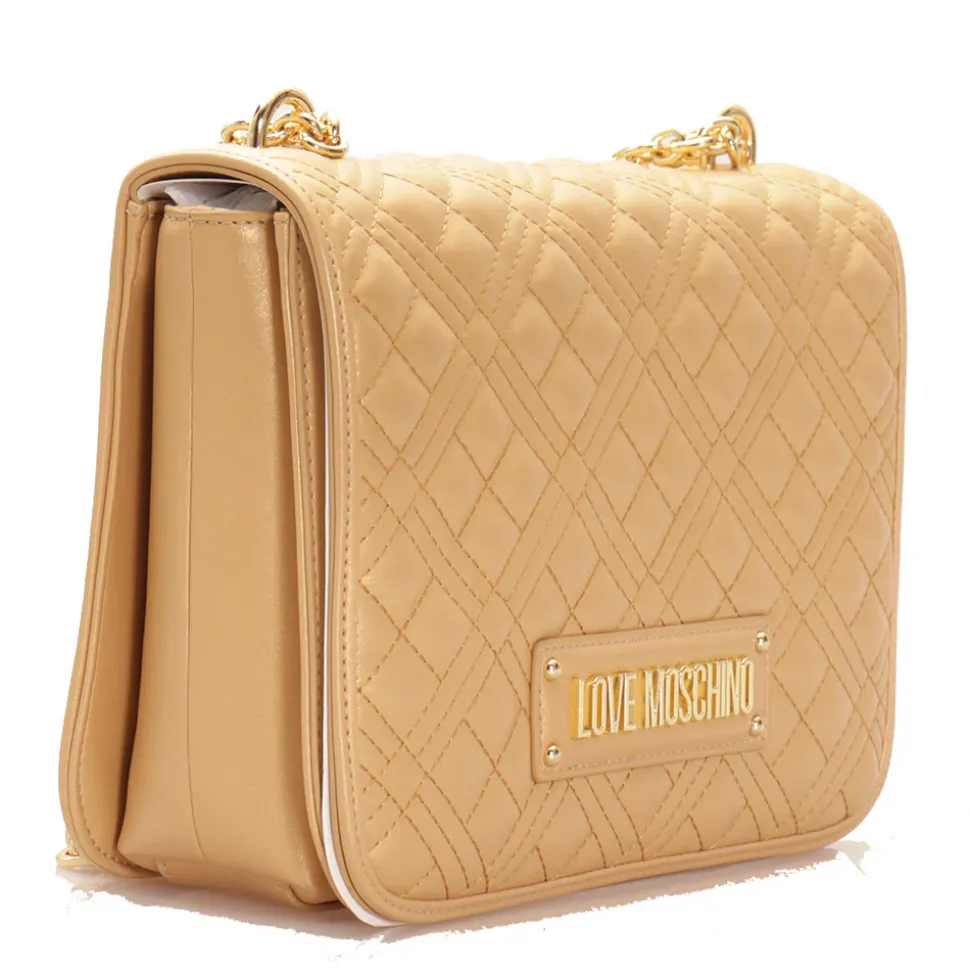 Borsa Donna a Spalla e Tracolla LOVE MOSCHINO linea Quilted Oro Laminato