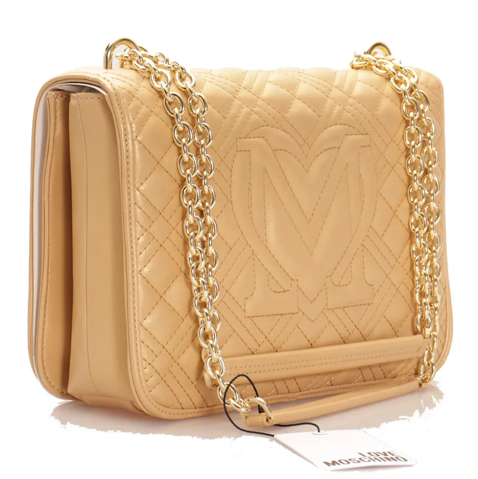 Borsa Donna a Spalla e Tracolla LOVE MOSCHINO linea Quilted Oro Laminato