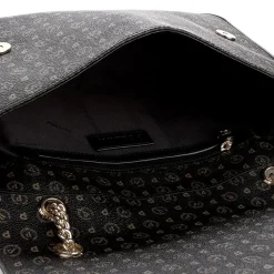 Borsa Donna a Spalla e Tracolla POLLINI Linea Heritage Logo Classic Nero e Bronzo